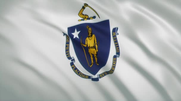 Massachusetts - Drapeau agitant arrière-plan vidéo — Video