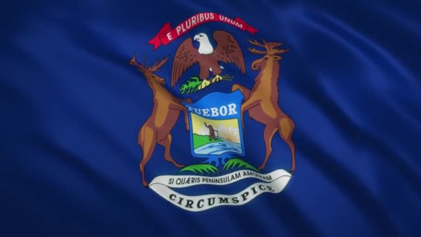Michigan - Bandeira acenando fundo de vídeo — Vídeo de Stock