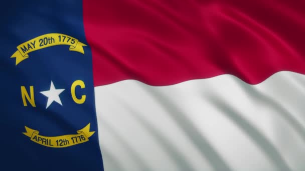 Kuzey Carolina - Dalgalanan Bayrak Arkaplanı — Stok video