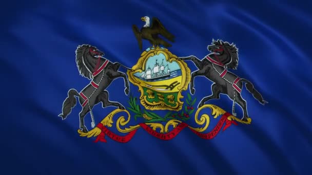 Pennsylvania - Viftande flagga video bakgrund — Stockvideo