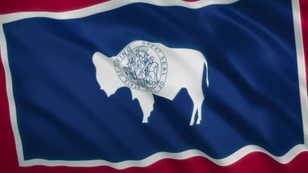 Wyoming - ondeando la bandera de fondo de vídeo — Vídeo de stock