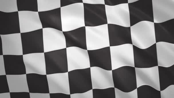 Formel 1 karierte Flagge - Fahnenschwenken Video-Hintergrund — Stockvideo