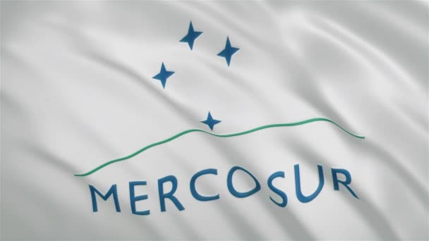 Mercosur - ondeando la bandera de fondo de vídeo — Vídeos de Stock
