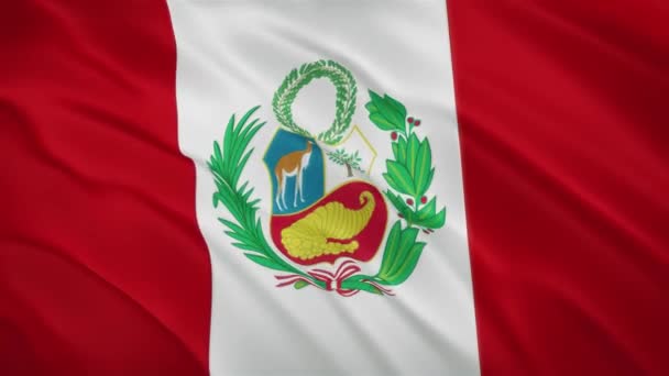 Peru - golvende vlag video achtergrond — Stockvideo