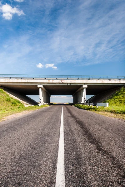 Ponte sobre a estrada rural — Fotografia de Stock