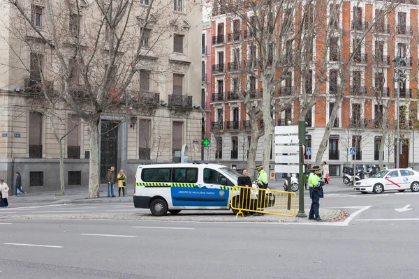 Auto della polizia per strada — Foto Stock