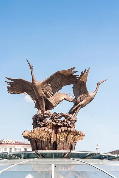 Exterior da fonte na Praça da Independência, Minsk — Fotografia de Stock
