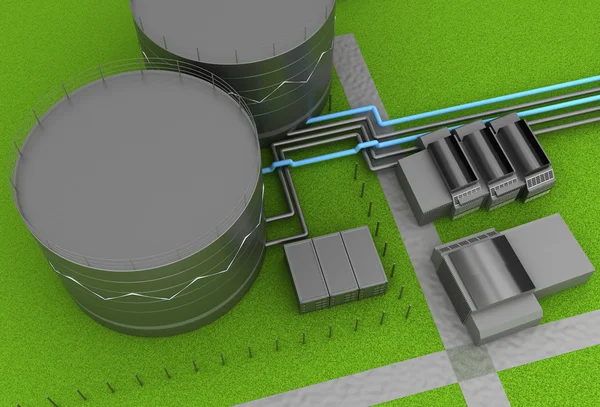 Нефтяные баки — стоковое фото