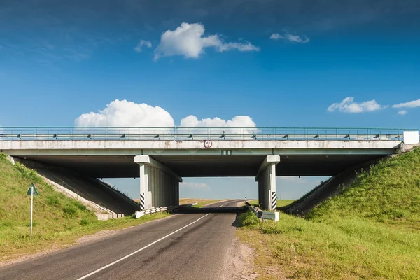 Bridge over the rural road — Stock Photo, Image