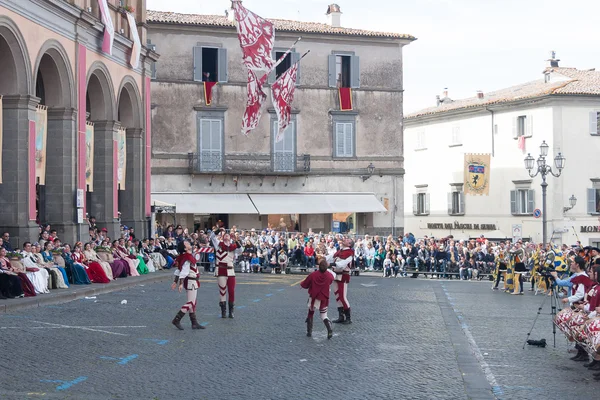 Acquapendente, ITALIA - 18 MAYO 2014, Festa dei Pugnaloni Festival en el centro de la ciudad — Foto de Stock