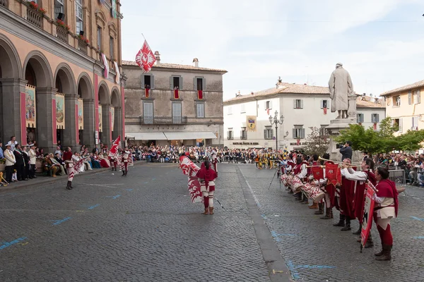 Acquapendente, ITALY - MAY 18 2014, Festa dei Pugnaloni Festival in the City Center — Stock Photo, Image