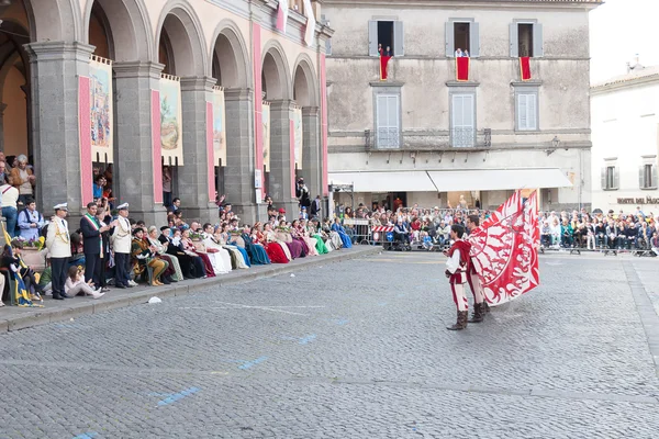 Acquapendente, ITALY - MAY 18 2014, Festa dei Pugnaloni Festival in the City Center — Stock Photo, Image