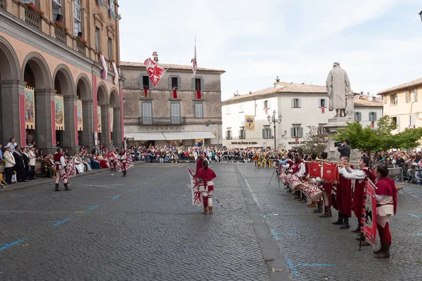 Acquapendente, ITALY - MAY 18 2014, Festa dei Pugnaloni Festival in the City Center — Stock Photo, Image