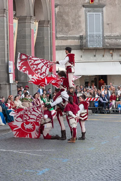 Acquapendente, ITALY - MAY 18 2014, Festa dei Pugnaloni Festival in the City Center — Stock Photo, Image