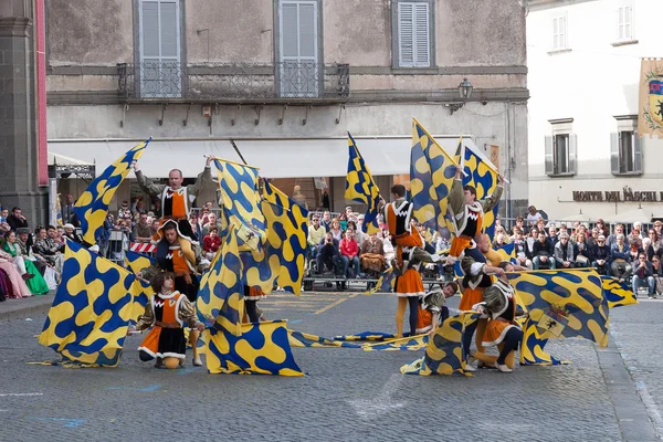 Acquapendente, ITALY - MAY 18 2014, Festa dei Pugnaloni Festival in the City Center — Stock Photo, Image