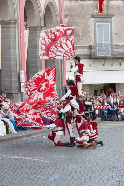 Acquapendente, ITALY - MAY 18 2014, Festa dei Pugnaloni Festival in the City Center — Stock Photo, Image