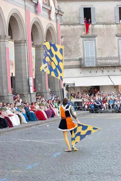 Acquapendente, ITALY - MAY 18 2014, Festa dei Pugnaloni Festival in the City Center — Stock Photo, Image