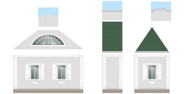 Piezas de fachada del edificio — Vector de stock