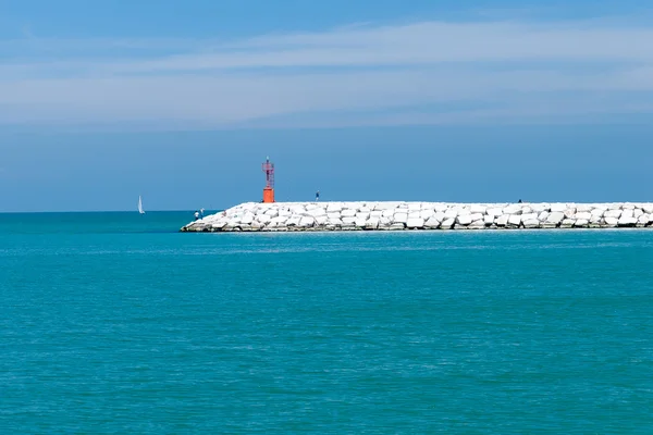 Taş iskele Rimini, İtalya — Stok fotoğraf