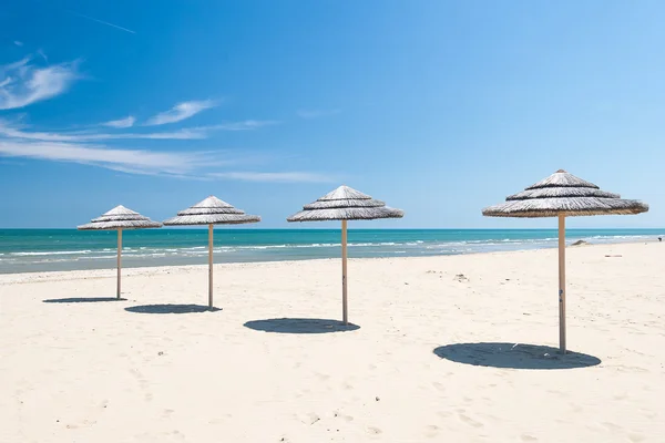 Umbrellas on the beach — Stock Photo, Image