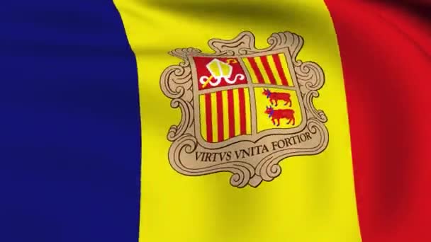 Flying Flag of Andorra LOOPED — Stock Video