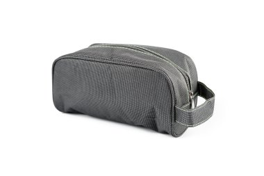 Beyaz izole gri kozmetik çantası