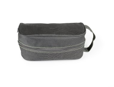 Beyaz izole gri kozmetik çantası