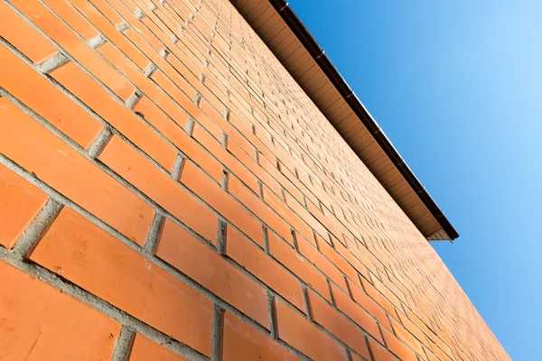 Ściany domu z czerwonej cegły — Zdjęcie stockowe