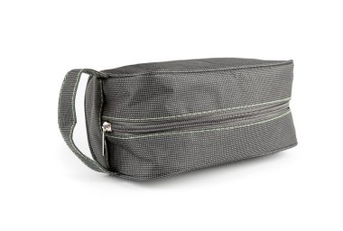 Beyaz izole gri kozmetik çantası