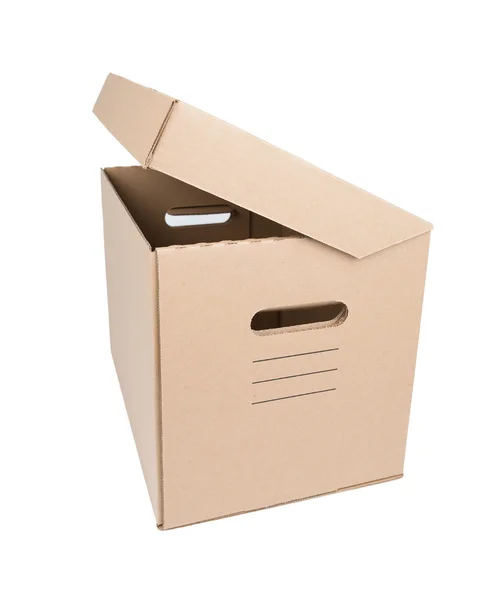 Brown Carton Box Isolated on white — Stock Photo, Image