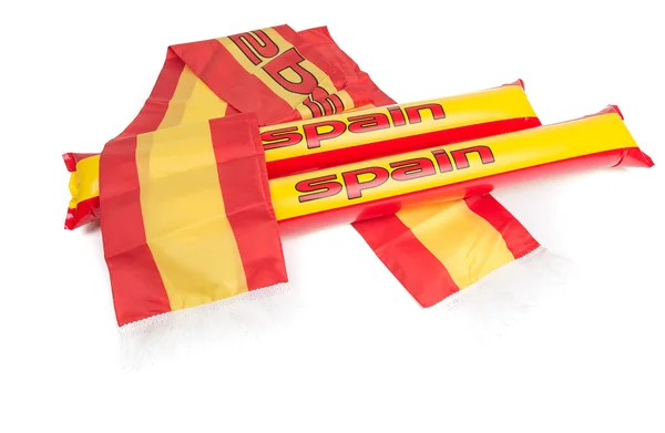 Ventilatori Thundersticks - Spagna calcio isolato — Foto Stock