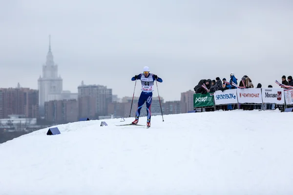 Moscou, RÚSSIA - 18 de janeiro de 2015: Participantes da FIS Continental Ski Cup — Fotografia de Stock