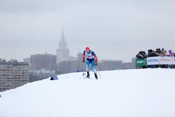 Moscú, RUSIA - 18 de enero de 2015: Participantes en la FIS Continental Ski Cup — Foto de Stock