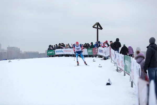 俄罗斯莫斯科-2015 年 1 月 18 日: 竞赛参与者的 Fis 欧式滑雪杯 — 图库照片