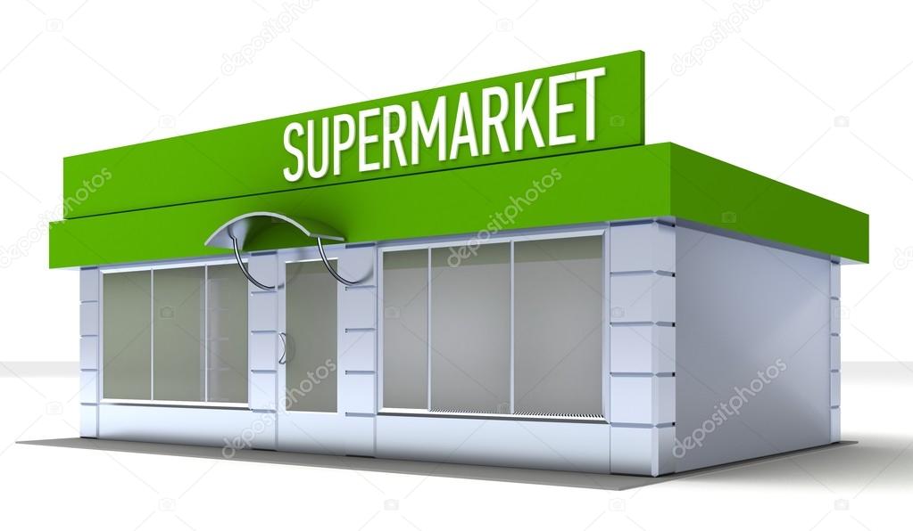 Illustration of shop or minimarket kiosk exterior