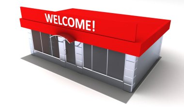 Dükkan veya minimarket kiosk resmi dış