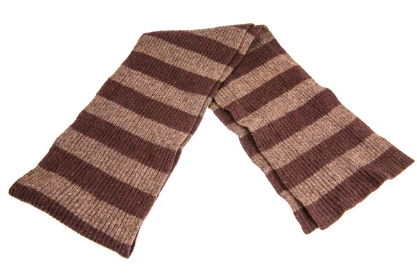 Brown Knit scarf isolated — Stock Photo, Image