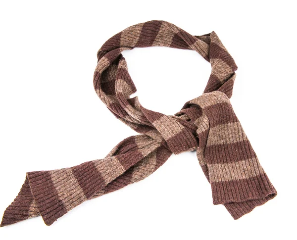 Brown Knit scarf isolated — Stock Photo, Image