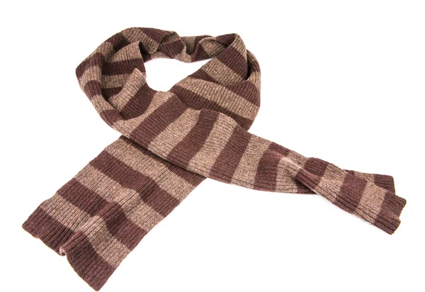 Brown Knit scarf isolated — Stock Photo, Image