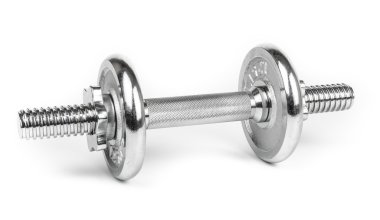 Çelik Dumbbell izole beyaz
