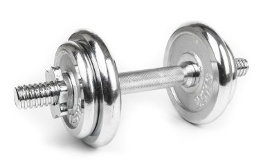 Çelik Dumbbell izole beyaz