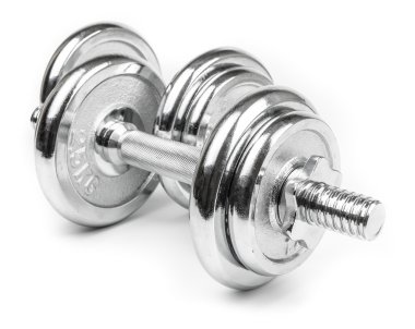 Çelik Dumbbells izole beyaz
