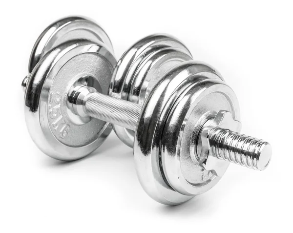 Çelik Dumbbells izole beyaz — Stok fotoğraf