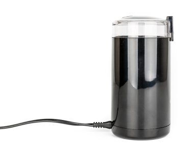 Kahve değirmeni üzerinde beyaz izole