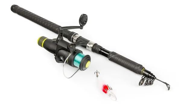 Fishing rod and bait — Stock Photo, Image