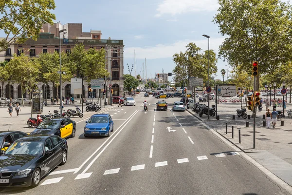 Barcelona, SPAIN- AUGUST 24 2014: Street views of Barcelona center — Stock Photo, Image