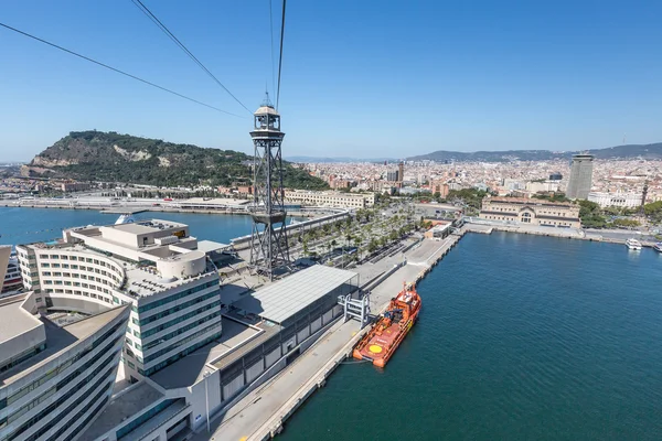 Kabelspoorweg in barcelona — Stockfoto