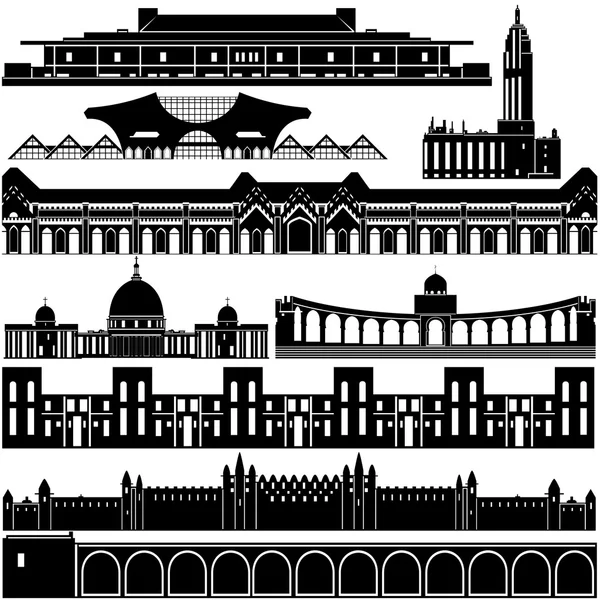 Architecture. Architectural landmarks of the world. — Stock Vector