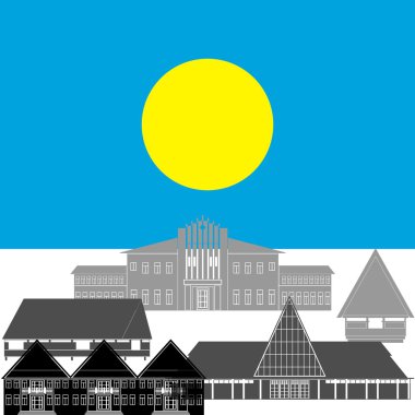 Palau ve mimari konumlar ulusal bayrak