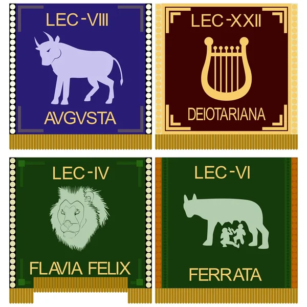 Símbolos de los legionarios romanos — Vector de stock